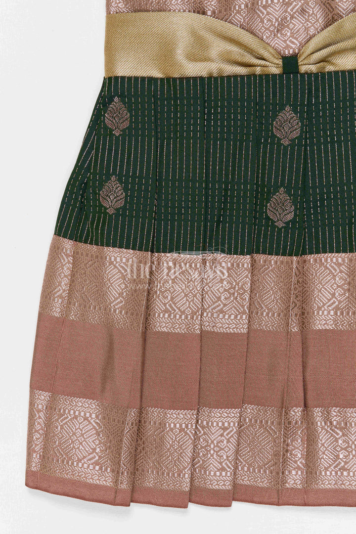 The Nesavu Girls Kanchi Silk Frock Girls Bridal Silk Frock for Weddings and Receptions Nesavu Nesavu Girls Semi Bridal Silk Kanchivaram Frock For Weddings Receptions And Festive Occasions