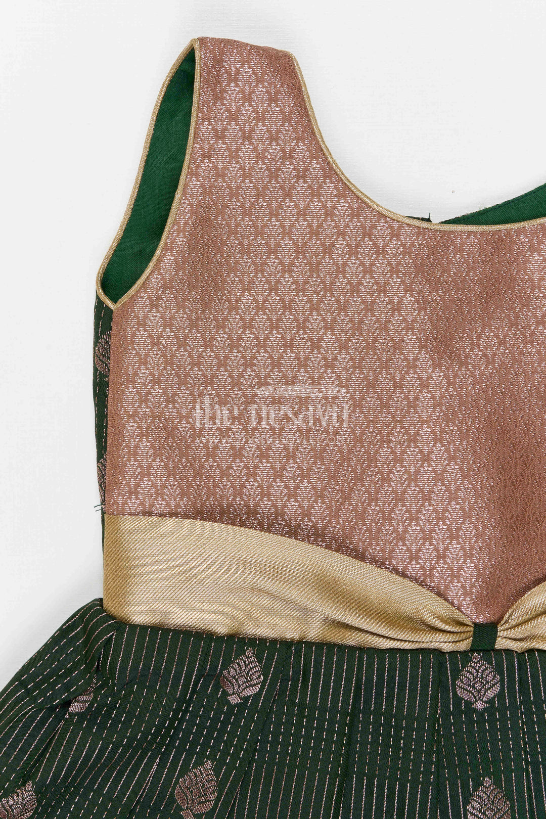 The Nesavu Girls Kanchi Silk Frock Girls Bridal Silk Frock for Weddings and Receptions Nesavu Nesavu Girls Semi Bridal Silk Kanchivaram Frock For Weddings Receptions And Festive Occasions