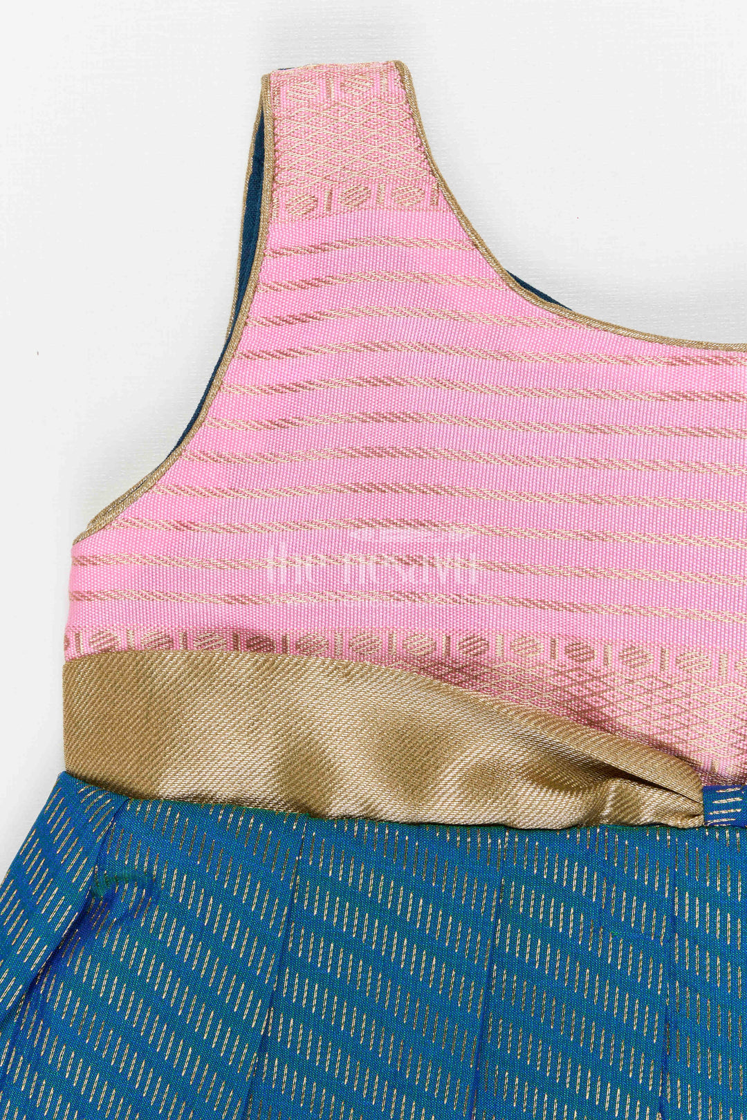 The Nesavu Girls Kanchi Silk Frock Girls Bridesmaid Silk Frock for Wedding Celebrations Nesavu Nesavu Girls Bridesmaid Kanchivaram Silk Frock For Weddings Receptions And Festive Functions