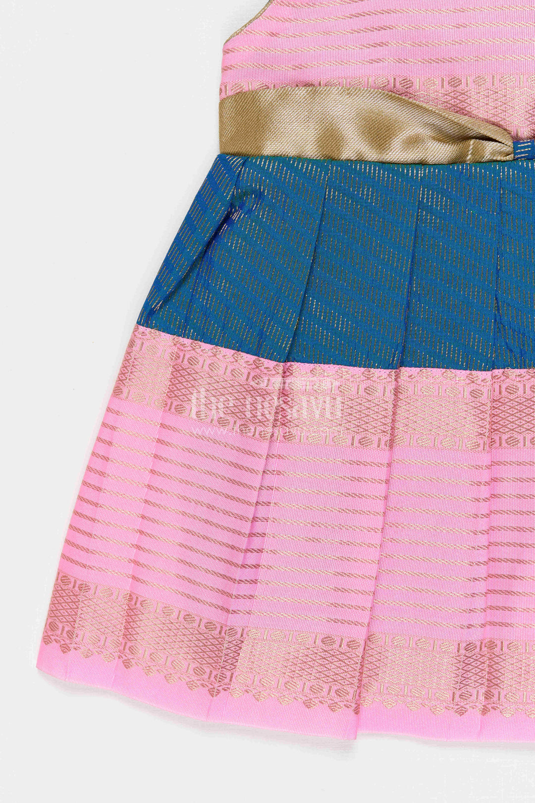 The Nesavu Girls Kanchi Silk Frock Girls Bridesmaid Silk Frock for Wedding Celebrations Nesavu Nesavu Girls Bridesmaid Kanchivaram Silk Frock For Weddings Receptions And Festive Functions