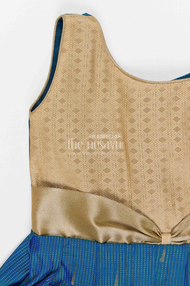 The Nesavu Girls Kanchi Silk Frock Girls Bridesmaid Silk Frock for Weddings and Receptions Nesavu Nesavu Girls Bridesmaid Kanchivaram Silk Frock For Weddings Receptions And Festive Celebrations