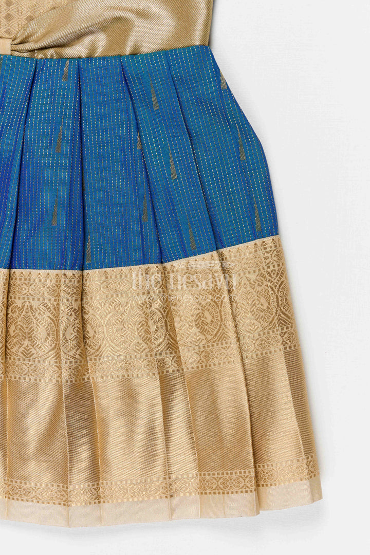 The Nesavu Girls Kanchi Silk Frock Girls Bridesmaid Silk Frock for Weddings and Receptions Nesavu Nesavu Girls Bridesmaid Kanchivaram Silk Frock For Weddings Receptions And Festive Celebrations