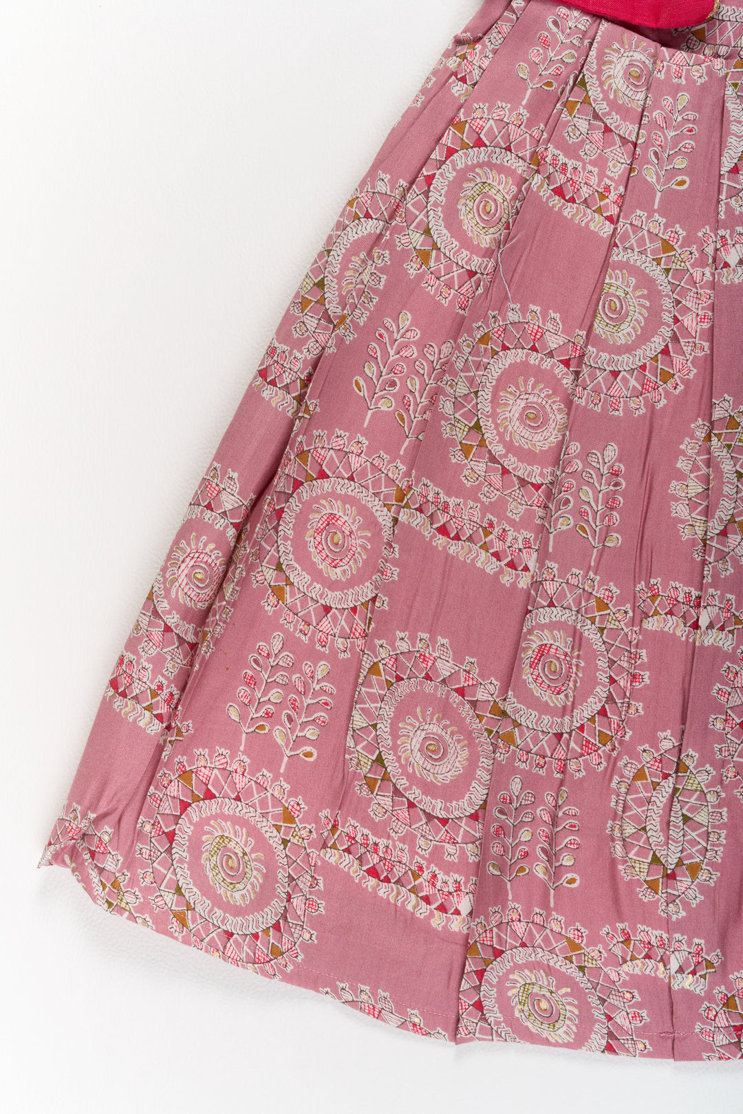 The Nesavu Girls Silk Gown Girls Brown Anarkali Dress with Traditional Printed Design and Matching Short Jacket Nesavu Nesavu Girls Brown Anarkali Dress Printed Design Matching Short Jacket Festive Wear