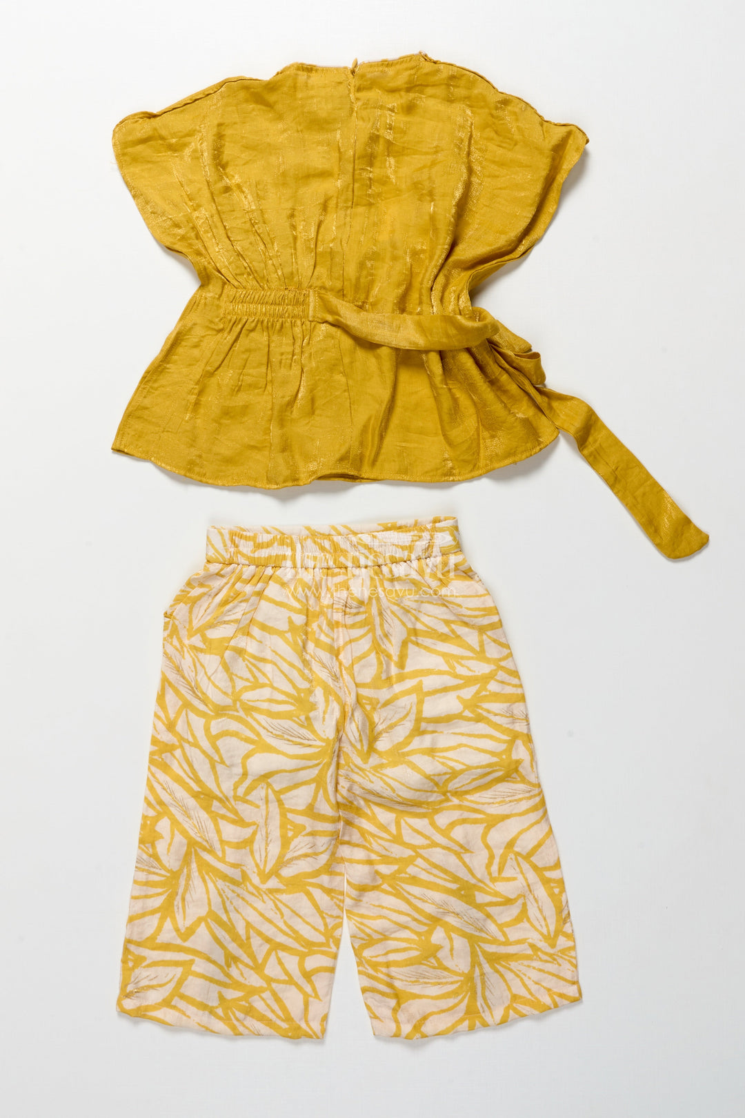The Nesavu Girls Casual Set Girls Casual Ethnic Set with Georgette Top and Printed Pants Nesavu Nesavu girls ethnic casual set georgette top digital print pants festive wear