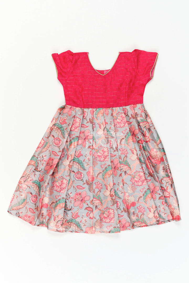 The Nesavu Girls Casual Gown Girls Casual Party Dress for Festive Outings and Celebrations Nesavu Nesavu Girls Casual Party Dress For Festive Outings And Family Celebrations With Floral Print