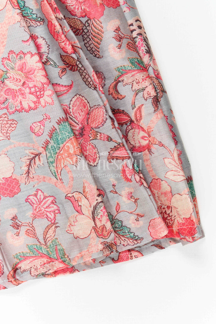 The Nesavu Girls Casual Gown Girls Casual Party Dress for Festive Outings and Celebrations Nesavu Nesavu Girls Casual Party Dress For Festive Outings And Family Celebrations With Floral Print