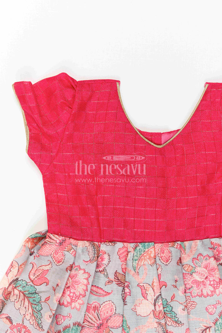 The Nesavu Girls Casual Gown Girls Casual Party Dress for Festive Outings and Celebrations Nesavu Nesavu Girls Casual Party Dress For Festive Outings And Family Celebrations With Floral Print