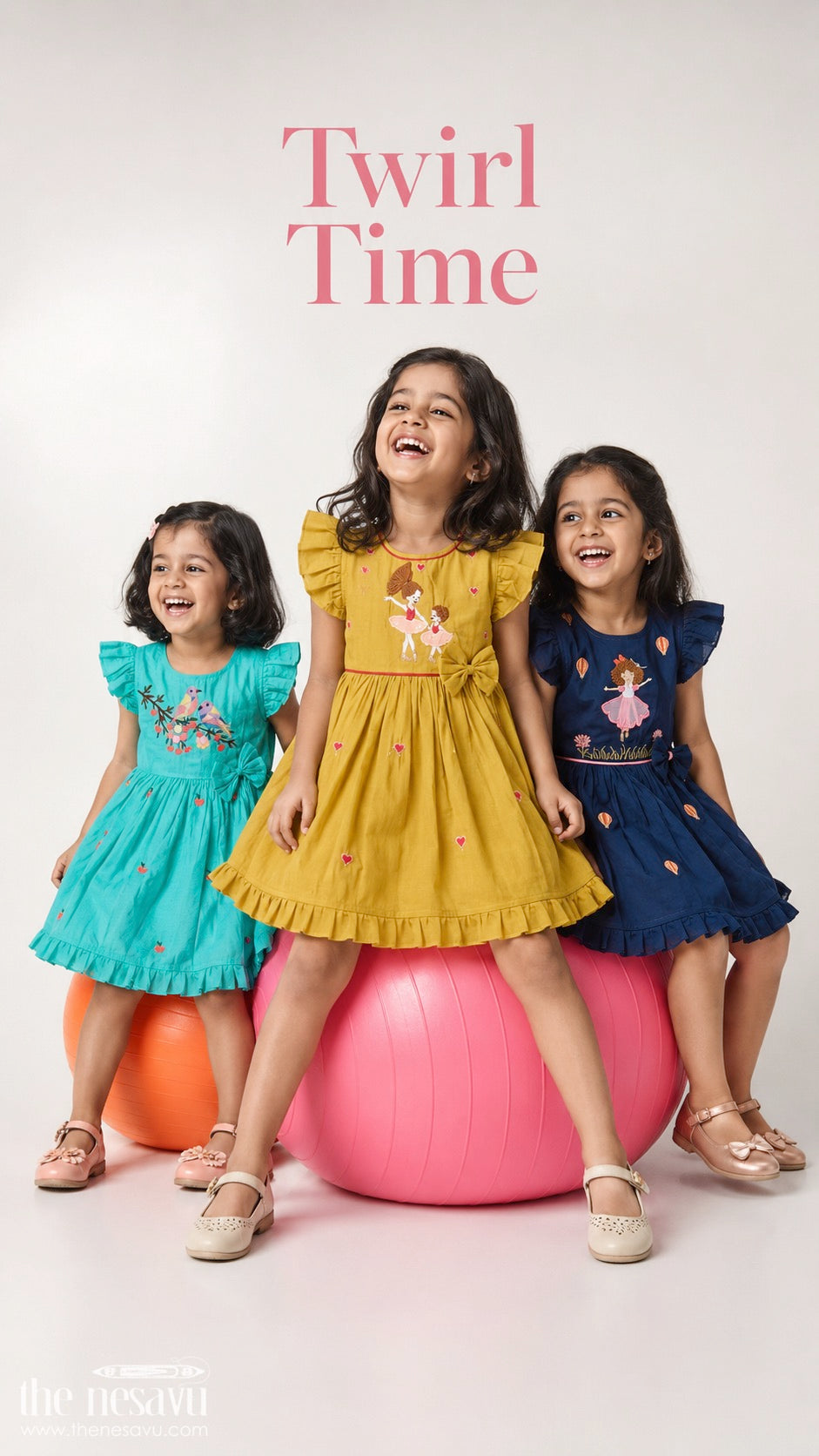The Nesavu Girls Chanderi Frock Girls Chanderi Frock for Birthdays and Festive Celebrations Nesavu Nesavu Girls Chanderi Cotton Frock With Thread Embroidery For Birthdays And Festive Occasions
