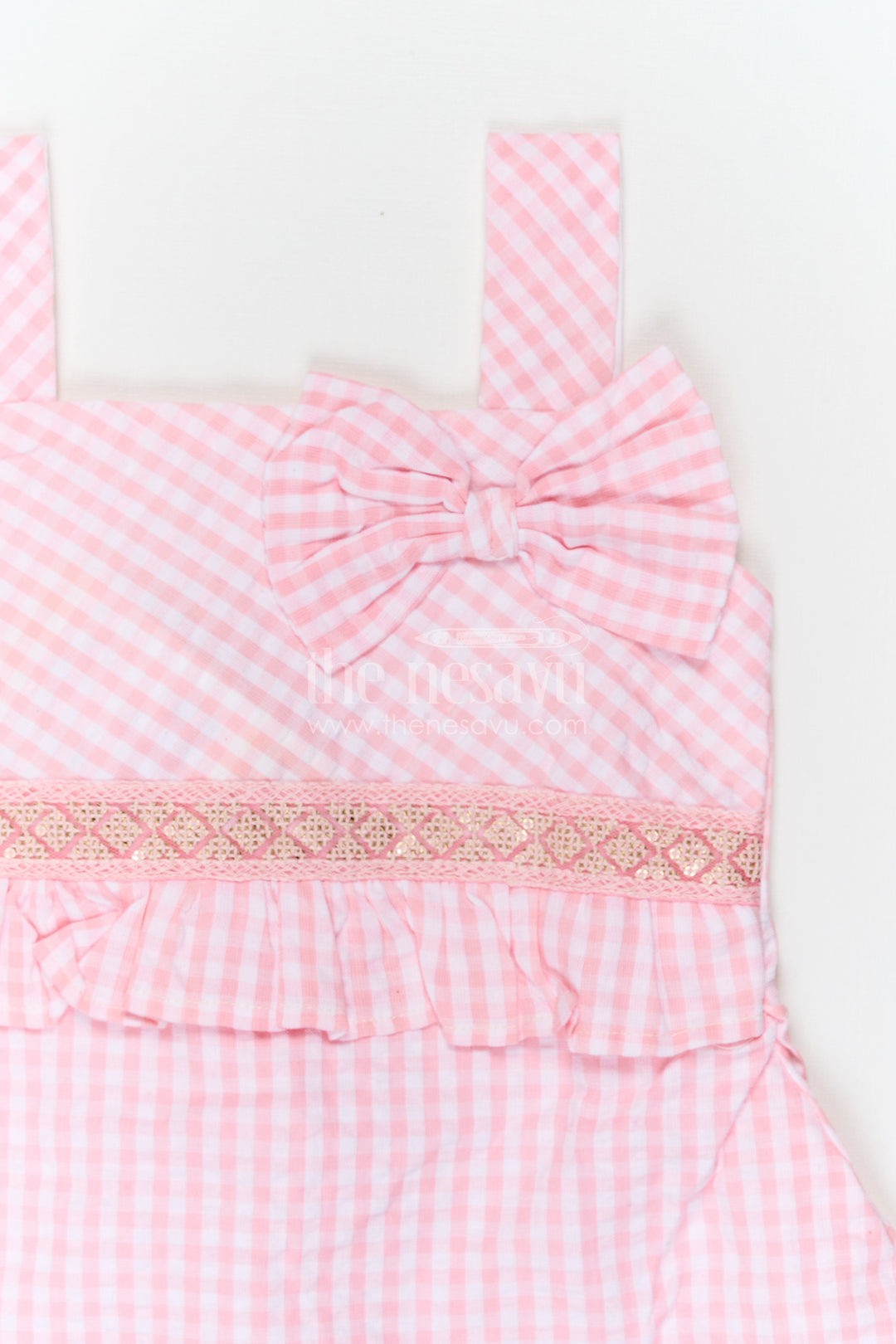 The Nesavu Girls Cotton Frock Girls Checked Frock for Summer Outings and Birthday Fun Nesavu Nesavu Girls Checked Cotton Frock For Summer Outings And Playful Birthday Celebrations