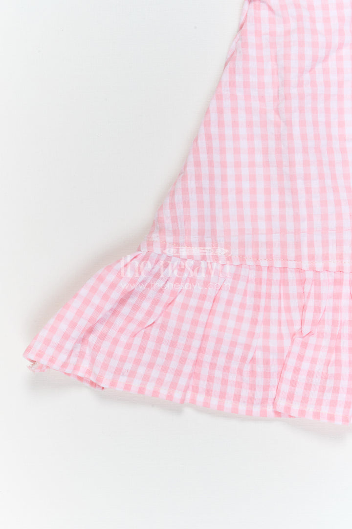 The Nesavu Girls Cotton Frock Girls Checked Frock for Summer Outings and Birthday Fun Nesavu Nesavu Girls Checked Cotton Frock For Summer Outings And Playful Birthday Celebrations
