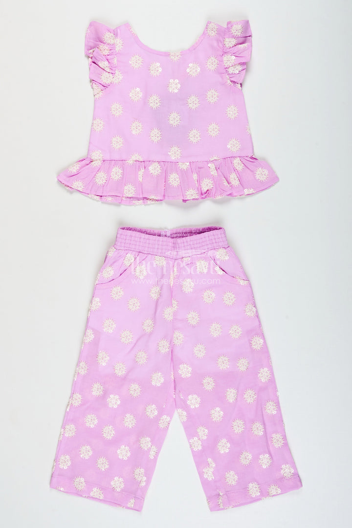 The Nesavu Girls Co-Ord Sets Girls Chikankari Plazo Set for Festive Events and Ethnic Day At School Nesavu Nesavu girls cotton chikankari plazo set  perfect ethnic school days festive wear