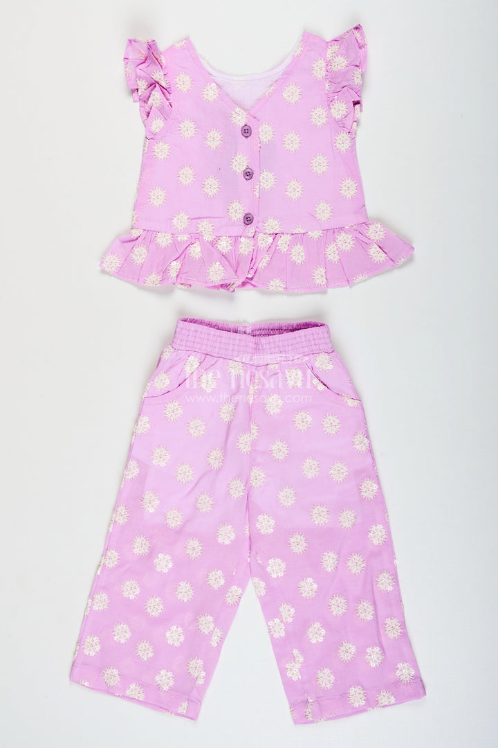 The Nesavu Girls Co-Ord Sets Girls Chikankari Plazo Set for Festive Events and Ethnic Day At School Nesavu Nesavu girls cotton chikankari plazo set  perfect ethnic school days festive wear