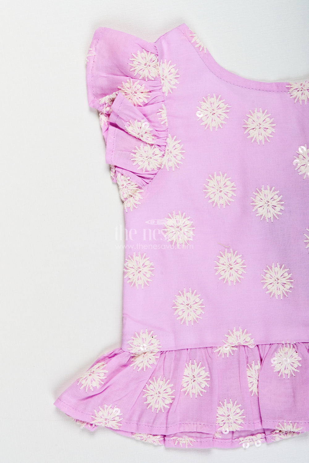 The Nesavu Girls Co-Ord Sets Girls Chikankari Plazo Set for Festive Events and Ethnic Day At School Nesavu Nesavu girls cotton chikankari plazo set  perfect ethnic school days festive wear