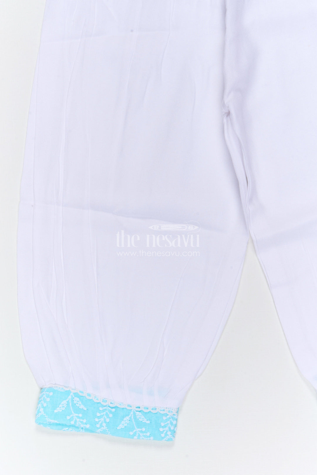 The Nesavu Girls Churidar Sets Girls Churidar Set for Festive Occasions and Family Gatherings Nesavu Nesavu girls cotton churidar set with thread embroidery for festive wear