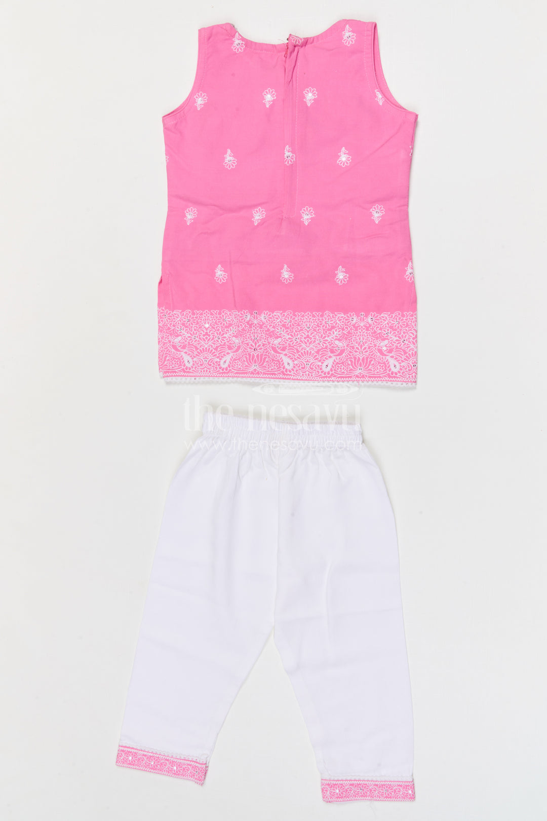 The Nesavu Girls Churidar Sets Girls Churidar Set for Festive Outings and Family Functions Nesavu Nesavu girls cotton churidar set for festive outings and family functions with thread embroidery