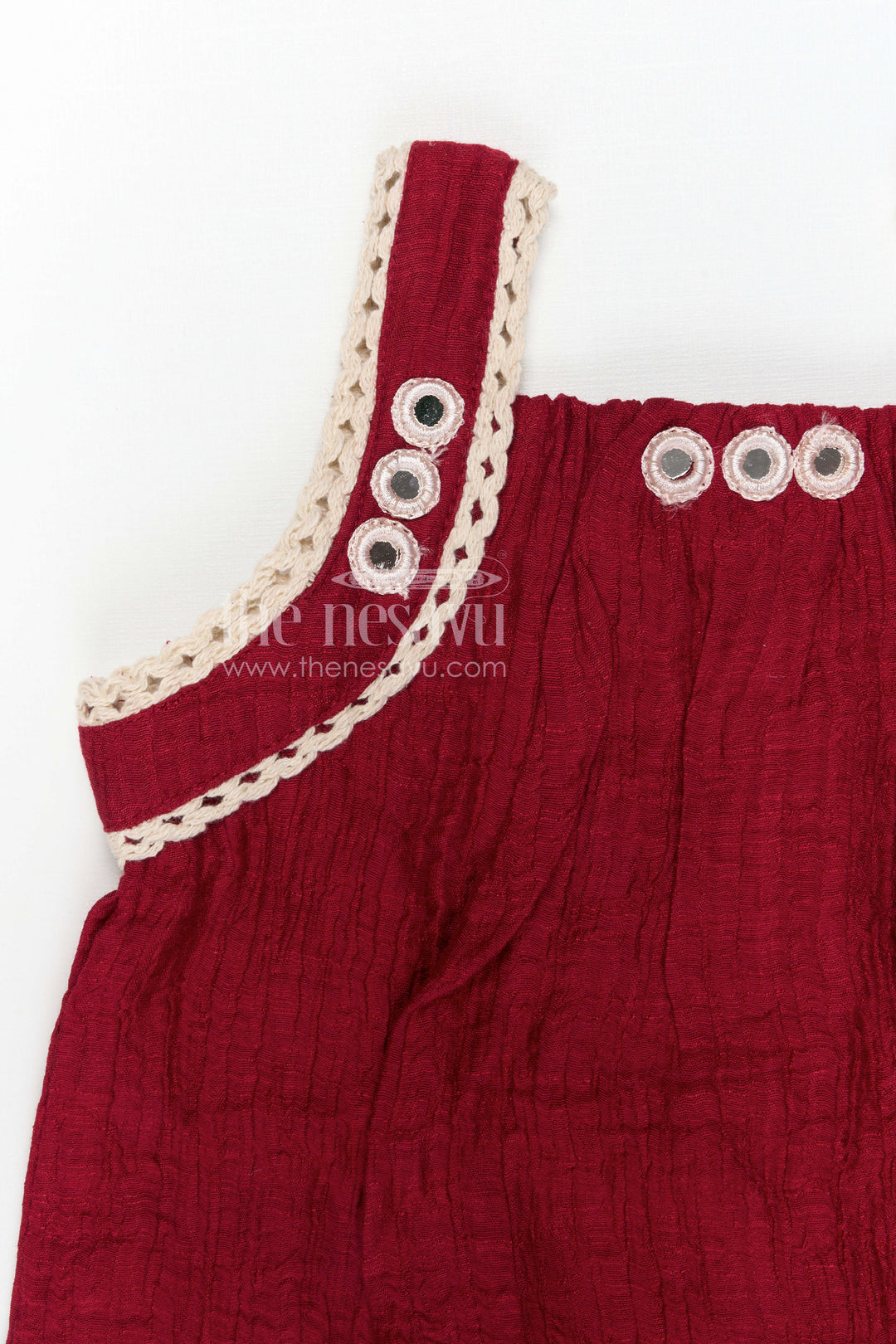 The Nesavu Girls Co-Ord Sets Girls Co Ord Set for Casual Outings and Comfortable Daily Wear Nesavu Nesavu girls co ord set for casual outings with rayon cotton fabric and thread embroidery breathable daily wear