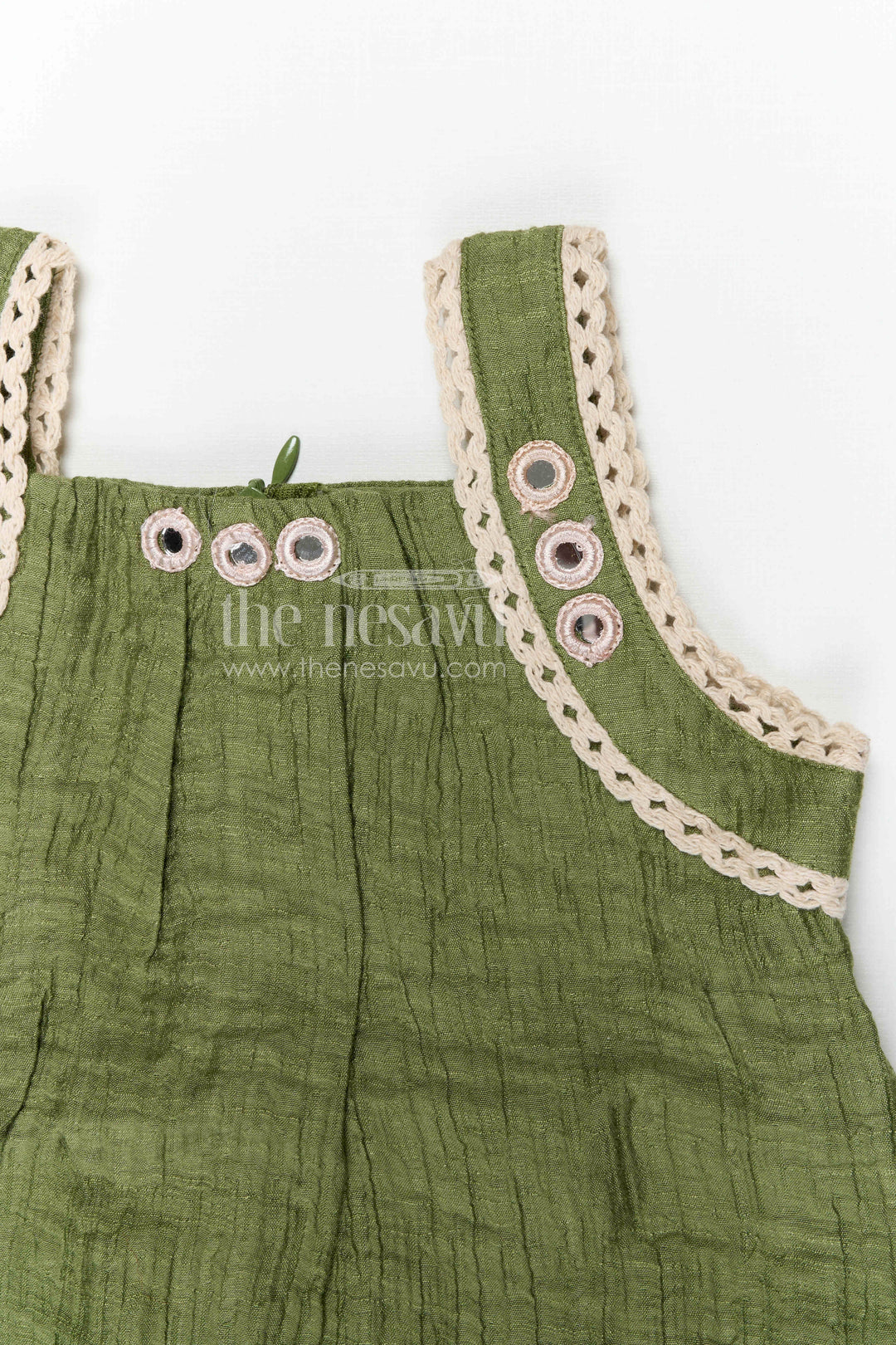 The Nesavu Girls Co-Ord Sets Girls Co Ord Set for Casual Outings and Summer Comfort Wear Nesavu Nesavu girls co ord set for casual outings with rayon cotton fabric and thread embroidery breathable summer wear