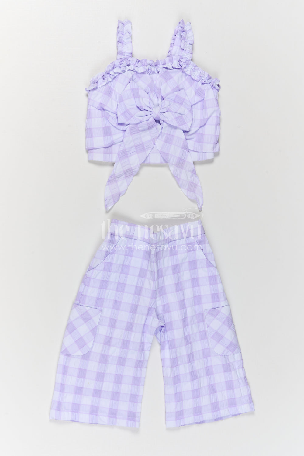 The Nesavu Girls Co-Ord Sets Girls Co Ord Set for Casual Wear and Everyday Outings Nesavu Nesavu girls co ord set for casual wear with rayon cotton stripe design breathable everyday kids outfit