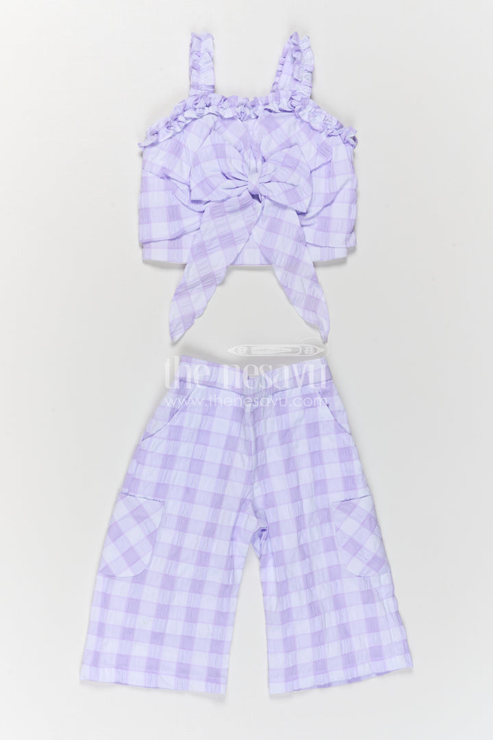 The Nesavu Girls Co-Ord Sets Girls Co Ord Set for Casual Wear and Everyday Outings Nesavu Nesavu girls co ord set for casual wear with rayon cotton stripe design breathable everyday kids outfit