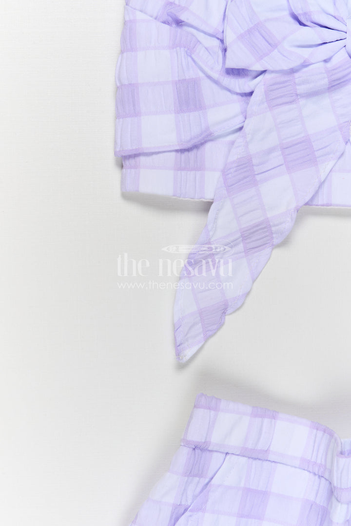 The Nesavu Girls Co-Ord Sets Girls Co Ord Set for Casual Wear and Everyday Outings Nesavu Nesavu girls co ord set for casual wear with rayon cotton stripe design breathable everyday kids outfit