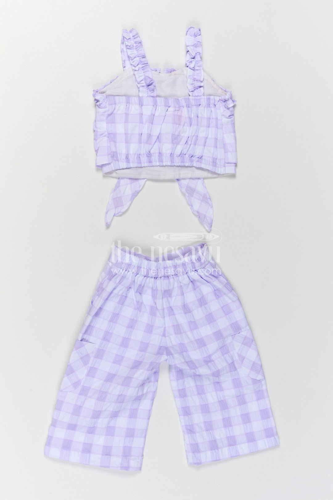 The Nesavu Girls Co-Ord Sets Girls Co Ord Set for Casual Wear and Everyday Outings Nesavu Nesavu girls co ord set for casual wear with rayon cotton stripe design breathable everyday kids outfit