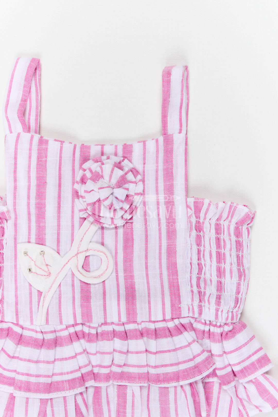 The Nesavu Girls Co-Ord Sets Girls Co Ord Set for Casual Wear and Playtime Nesavu Nesavu Girls Cotton Co Ord Set With Striped Design For Casual Wear Sleeveless Outfit For Kids