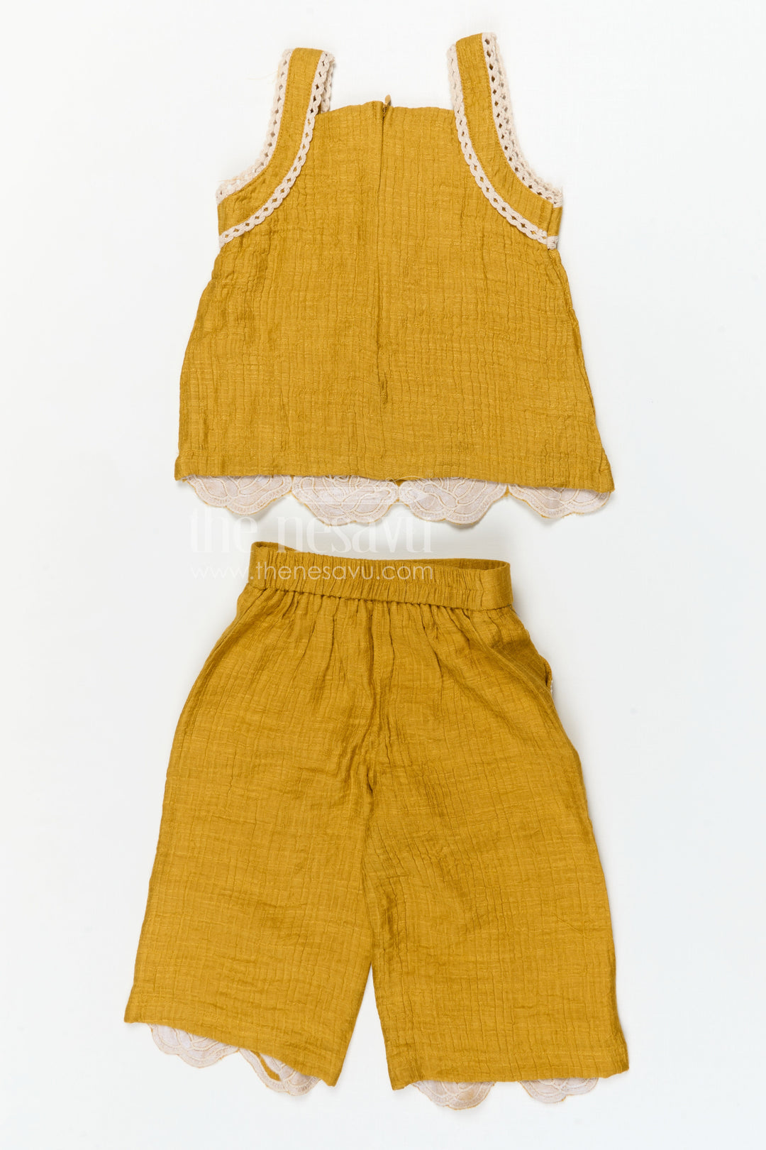 The Nesavu Girls Co-Ord Sets Girls Co Ord Set for Daily Wear and Comfortable Playtime Outfits Nesavu Nesavu girls co ord set for daily wear with rayon cotton fabric and thread embroidery comfortable kids outfit