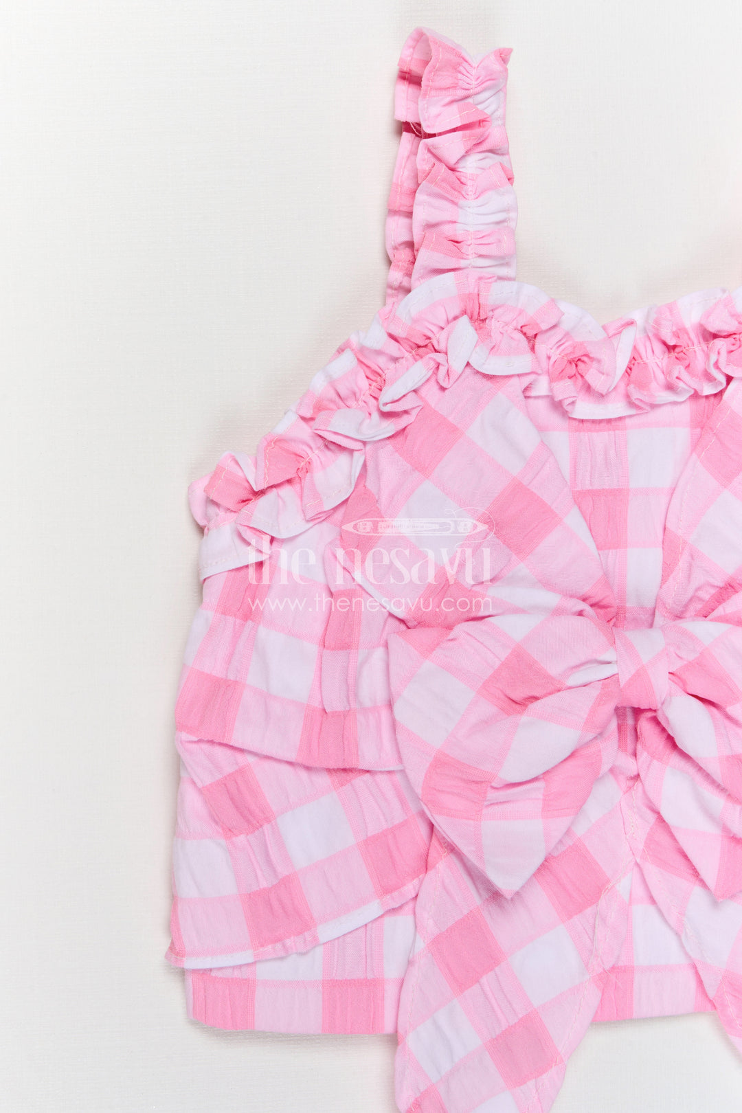 The Nesavu Girls Co-Ord Sets Girls Co Ord Set for Daily Wear and Playtime Comfort Nesavu Nesavu girls co ord set for daily wear with rayon cotton stripe design lightweight comfortable kids outfit