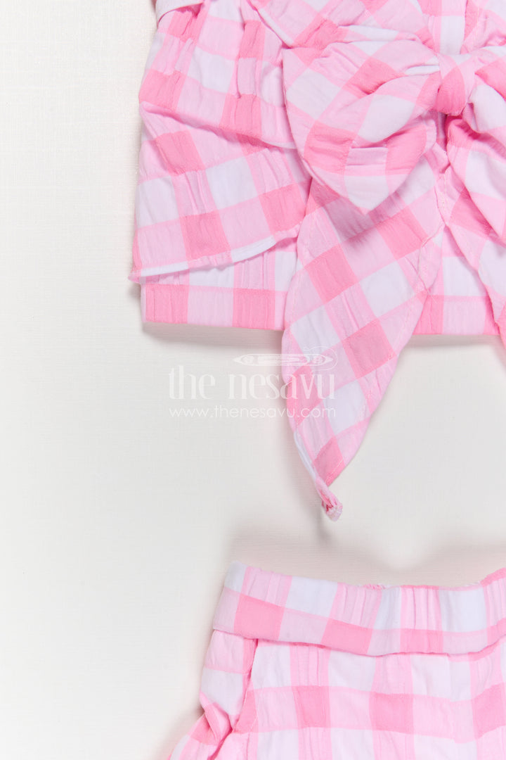 The Nesavu Girls Co-Ord Sets Girls Co Ord Set for Daily Wear and Playtime Comfort Nesavu Nesavu girls co ord set for daily wear with rayon cotton stripe design lightweight comfortable kids outfit