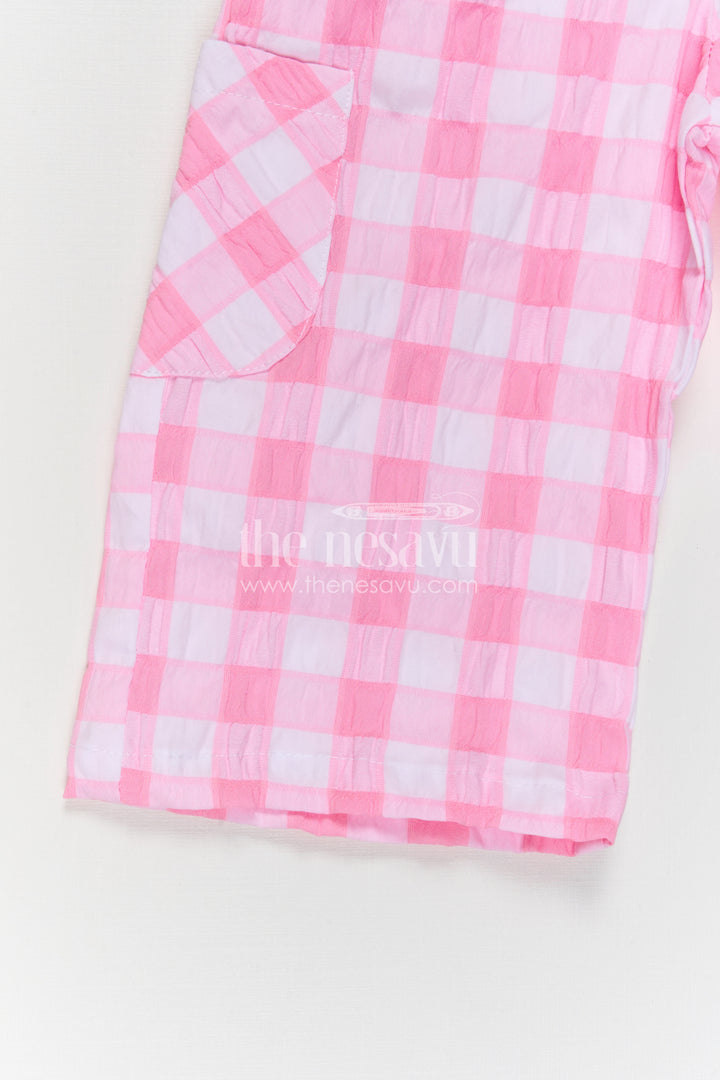 The Nesavu Girls Co-Ord Sets Girls Co Ord Set for Daily Wear and Playtime Comfort Nesavu Nesavu girls co ord set for daily wear with rayon cotton stripe design lightweight comfortable kids outfit