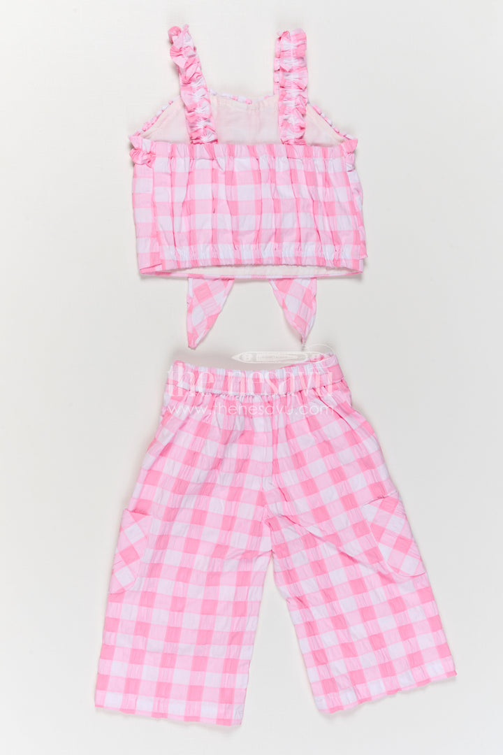 The Nesavu Girls Co-Ord Sets Girls Co Ord Set for Daily Wear and Playtime Comfort Nesavu Nesavu girls co ord set for daily wear with rayon cotton stripe design lightweight comfortable kids outfit