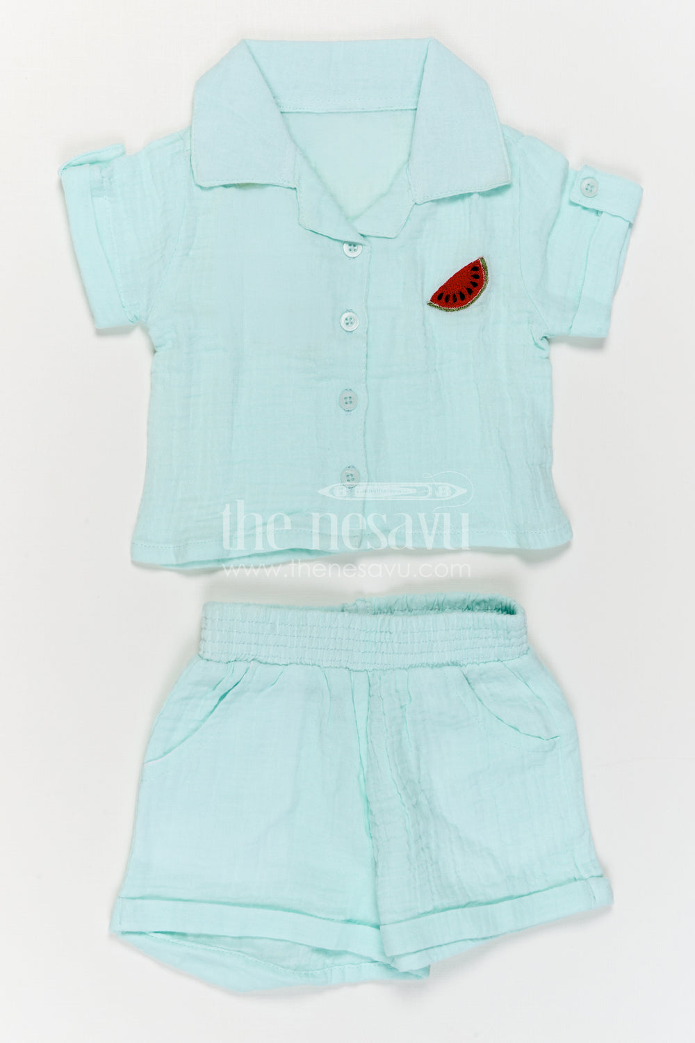 The Nesavu Girls Co-Ord Sets Girls Co Ord Set for Daily Wear and Summer Outings Nesavu Nesavu Girls Muslin Cotton Co Ord Set For Daily Wear Breathable Summer Outfit For Kids