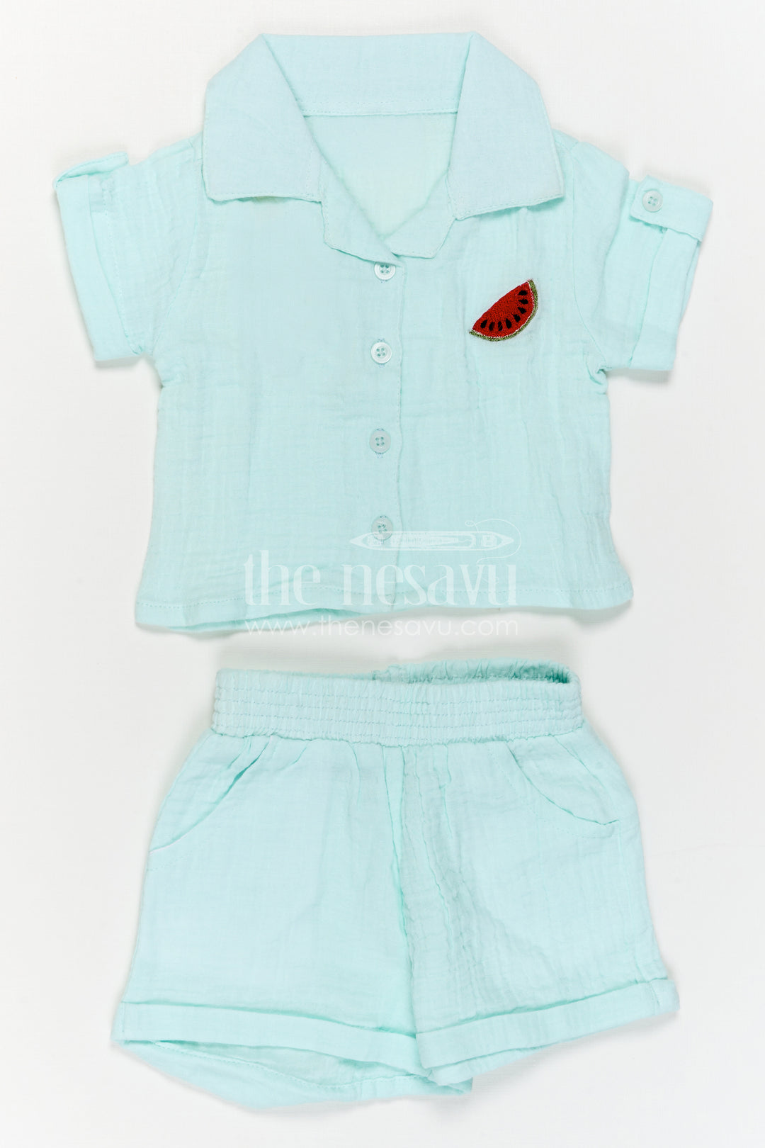 The Nesavu Girls Co-Ord Sets Girls Co Ord Set for Daily Wear and Summer Outings Nesavu Nesavu Girls Muslin Cotton Co Ord Set For Daily Wear Breathable Summer Outfit For Kids