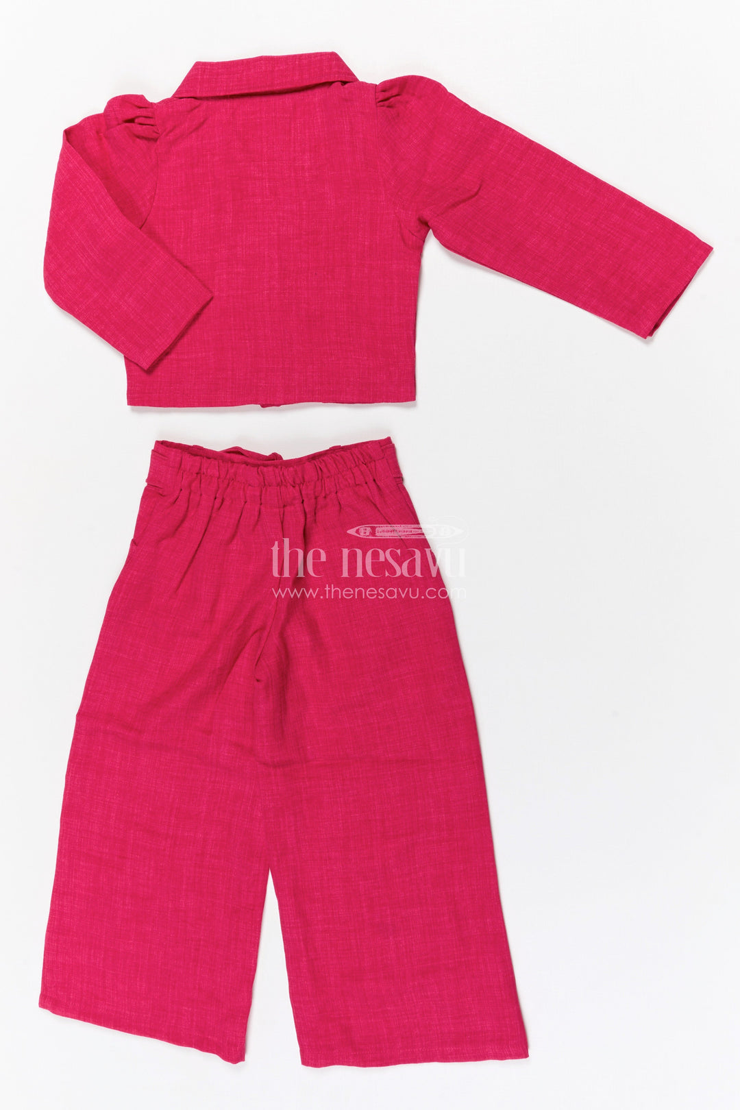 The Nesavu Girls Co-Ord Sets Girls Co Ord Set for Festive Outings and Family Gatherings Nesavu Nesavu girls cotton co ord set with thread embroidery for festive wear
