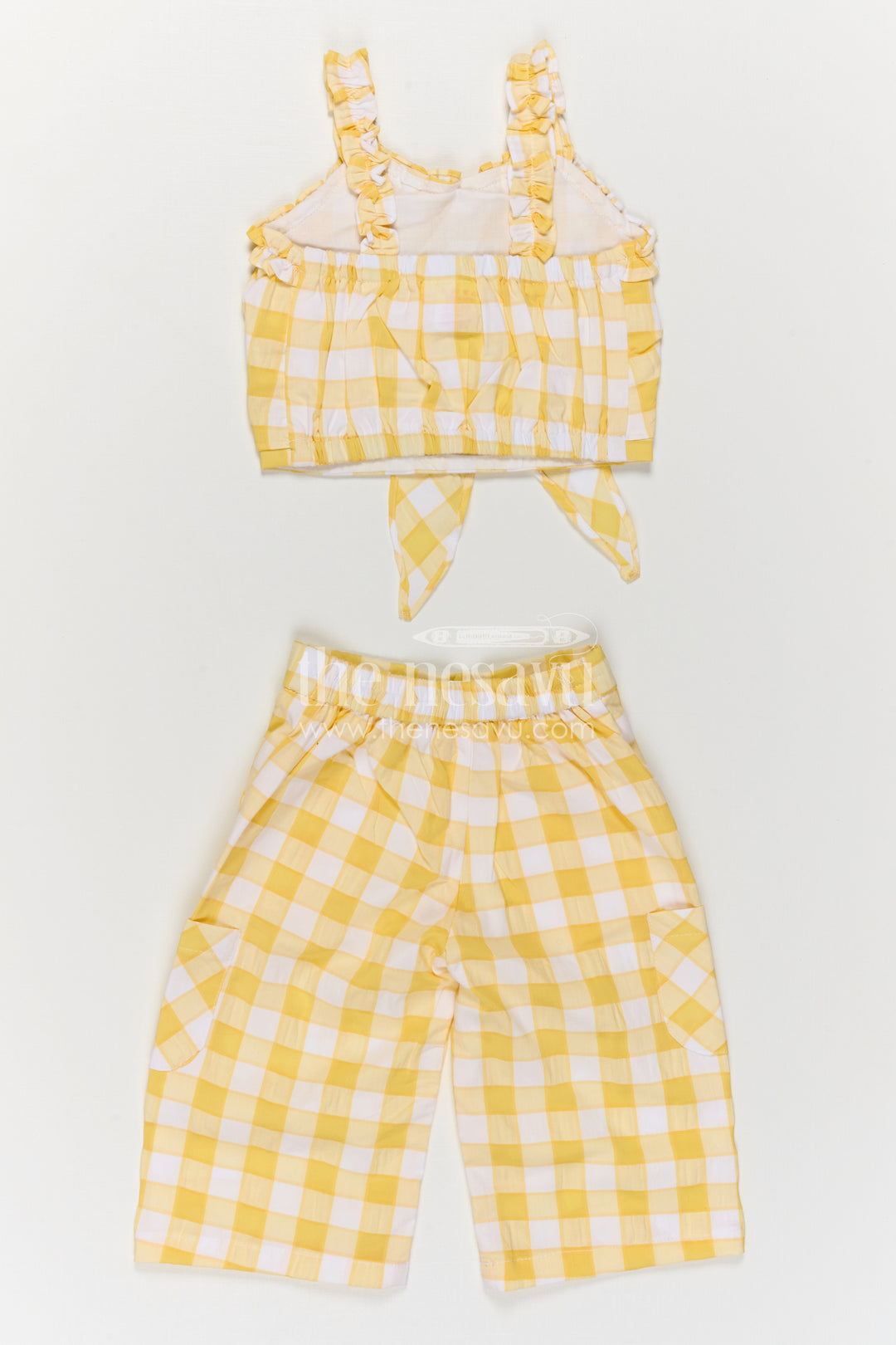 The Nesavu Girls Co-Ord Sets Girls Co Ord Set for Summer Outings and Casual Date Nesavu Nesavu girls co ord set for summer outings with rayon cotton stripe design breathable lightweight kids wear