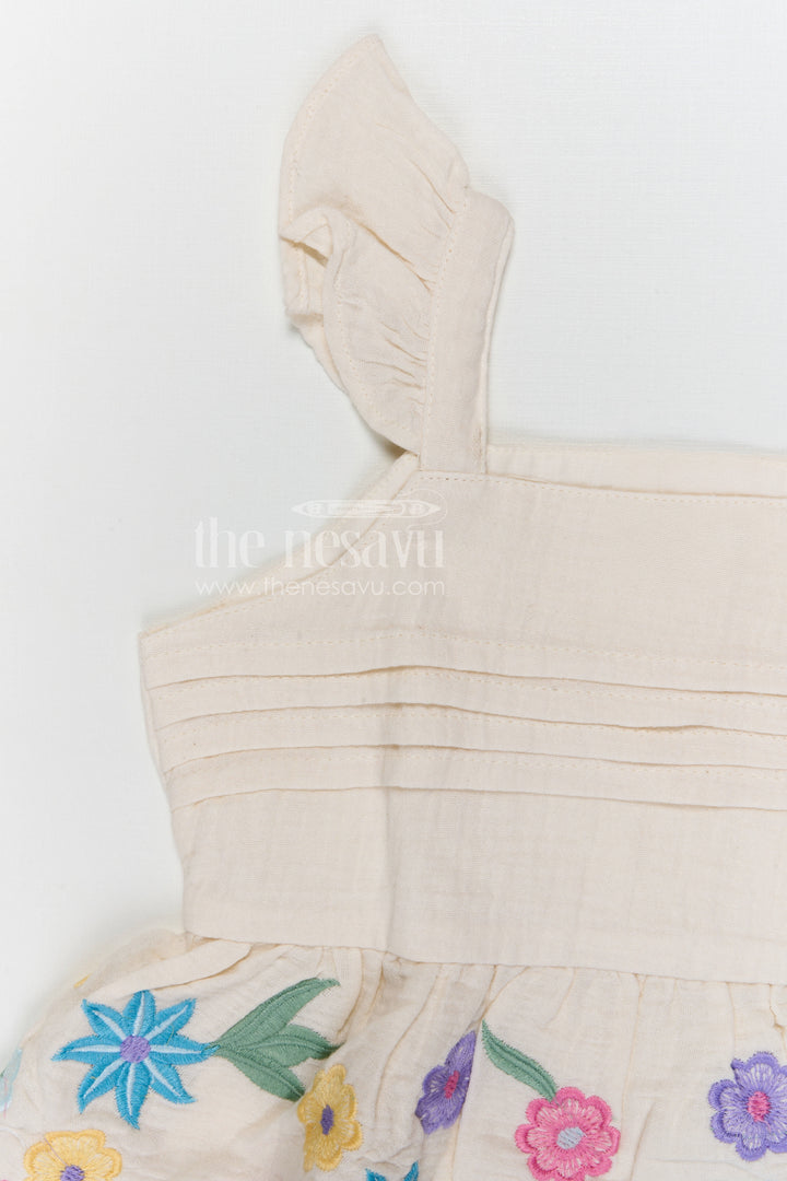 The Nesavu Girls Co-Ord Sets Girls Co Ord Set for Summer Outings and Casual Wear Nesavu Nesavu girls cotton co ord set with thread embroidery for summer outings and casual wear