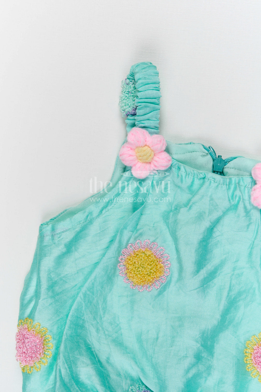 The Nesavu Girls Co-Ord Sets Girls Co Ord Set for Summer Outings and Playful Day Events Nesavu Nesavu girls cotton blend embroidered co ord set for summer outings and casual wear