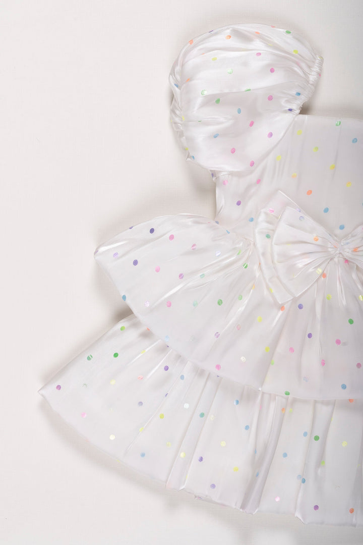 The Nesavu Girls Fancy Party Frock Girls Confetti Sparkle Party Dress - Whimsical Charm for Special Occasions Nesavu Rainbow Dot Girls Party Dress | Sheer Delight for Celebrations | The Nesavu