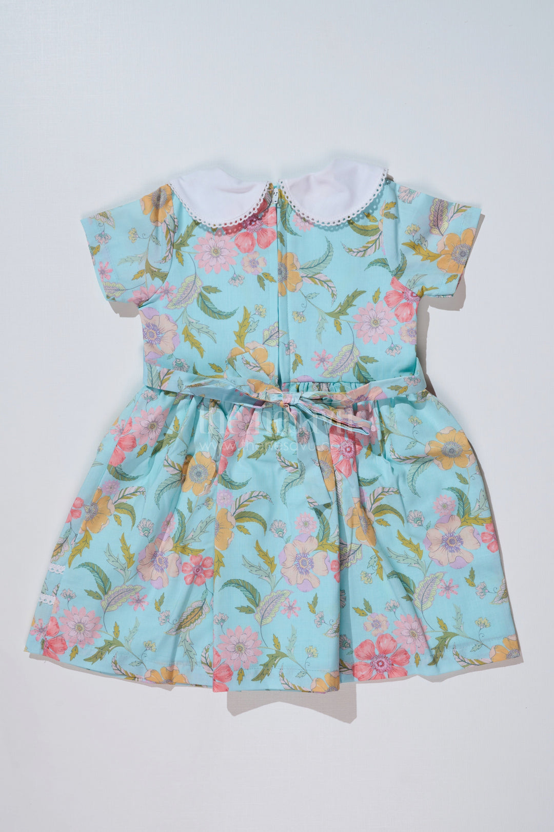 Girls Cotton Blend Casual Dress Floral Prints Peter Pan Collar Everyday Wear | The Nesavu The Nesavu Girls Cotton Blend Casual Dress Floral Prints Peter Pan Collar Everyday Wear | The Nesavu The Nesavu
