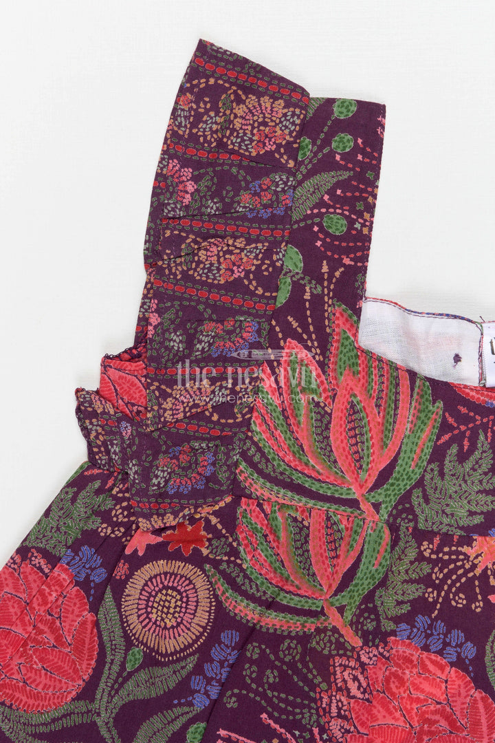 The Nesavu Girls Co-Ord Sets Girls Cotton Co-ord Set for Casual Outings and Holiday Wear Nesavu Nesavu girls cotton co-ord set with digital print for casual holidays and traditional daywear