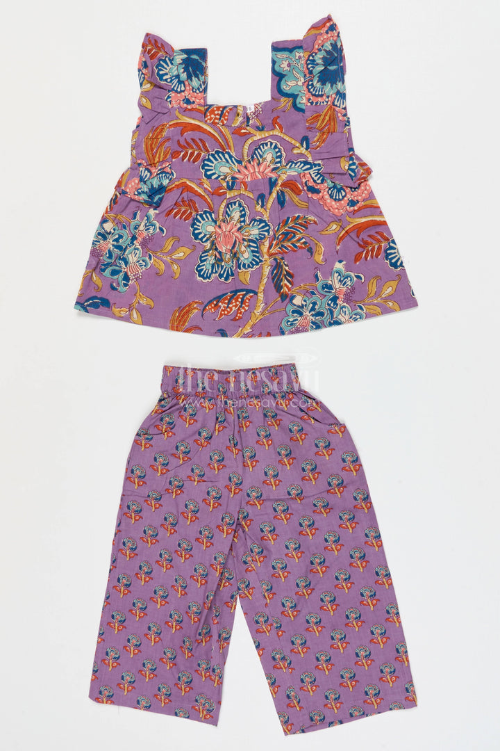 The Nesavu Girls Co-Ord Sets Girls Cotton Co Ord Set for Casual Outings and Summer Dress Wear Nesavu Nesavu Girls Cotton Co Ord Set With Digital Print For Summer Casual Outings And Everyday Wear