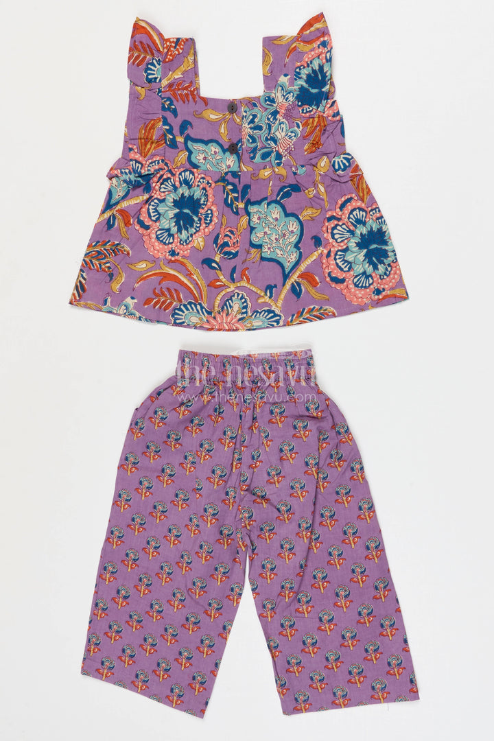 The Nesavu Girls Co-Ord Sets Girls Cotton Co Ord Set for Casual Outings and Summer Dress Wear Nesavu Nesavu Girls Cotton Co Ord Set With Digital Print For Summer Casual Outings And Everyday Wear