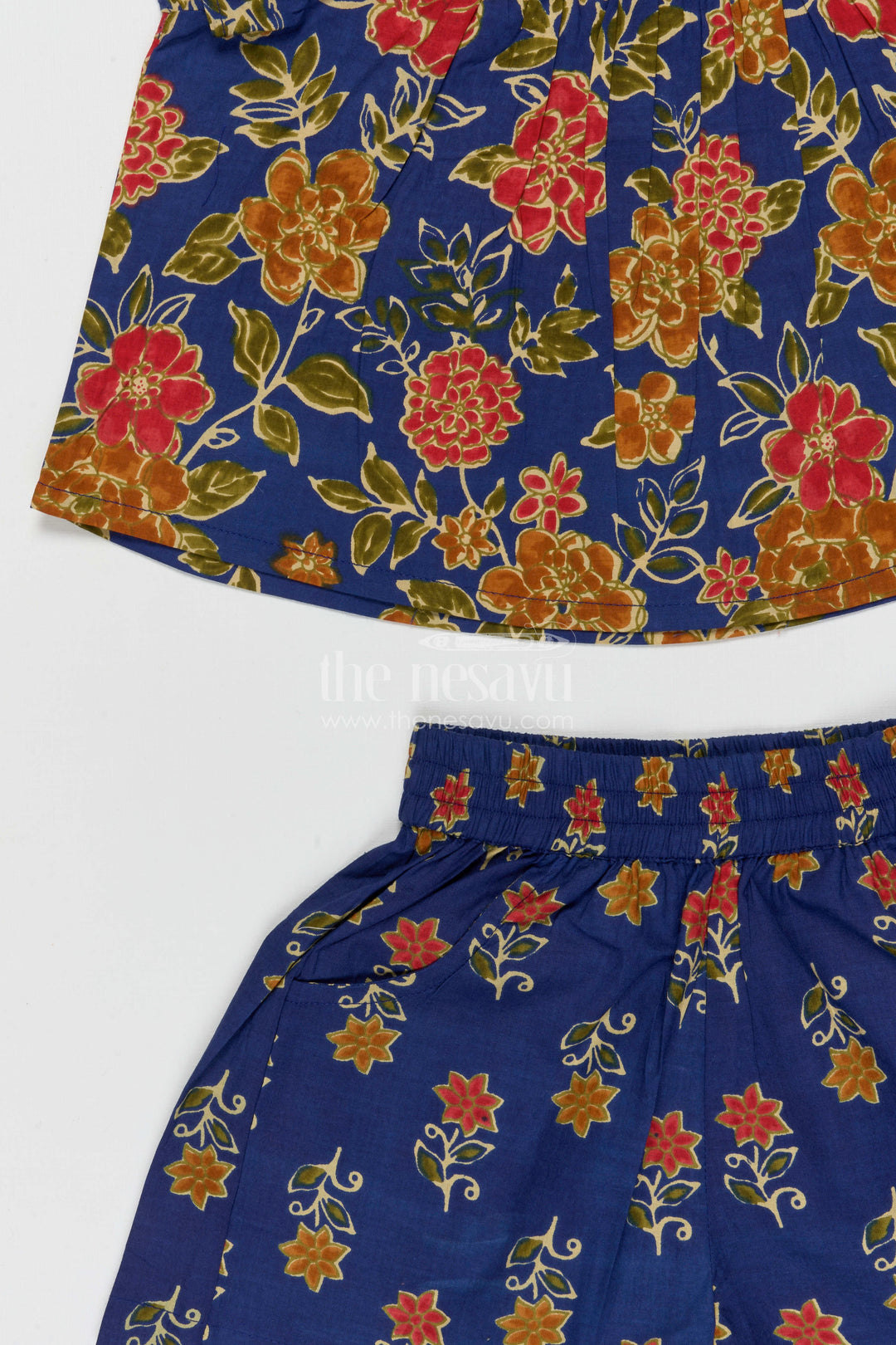 The Nesavu Girls Co-Ord Sets Girls Cotton Co Ord Set for Casual Wear Nesavu Nesavu Girls Cotton Co Ord Set With Digital Print For Summer Outings Casual Wear And Daily Comfort