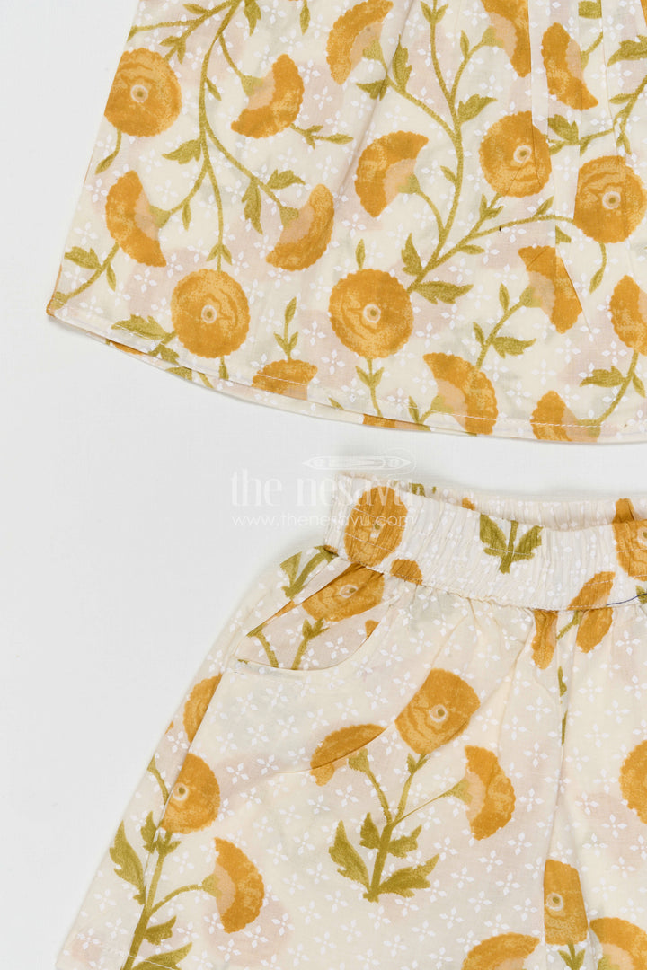 The Nesavu Girls Co-Ord Sets Girls Cotton Co Ord Set for Summer and Outings Nesavu Nesavu Girls Cotton Co Ord Set With Digital Print For Summer Play Outings And Daily Wear