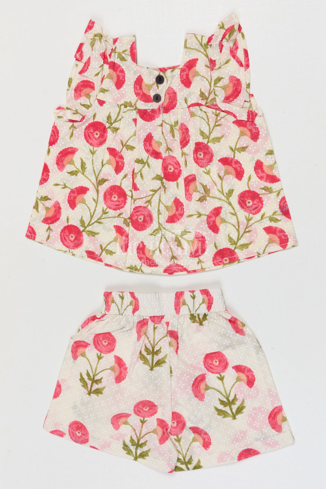 The Nesavu Girls Co-Ord Sets Girls Cotton Co Ord Set for Summer Play and Outings Nesavu Nesavu Girls Cotton Co Ord Set With Digital Print For Summer Play Outings And Casual Wear