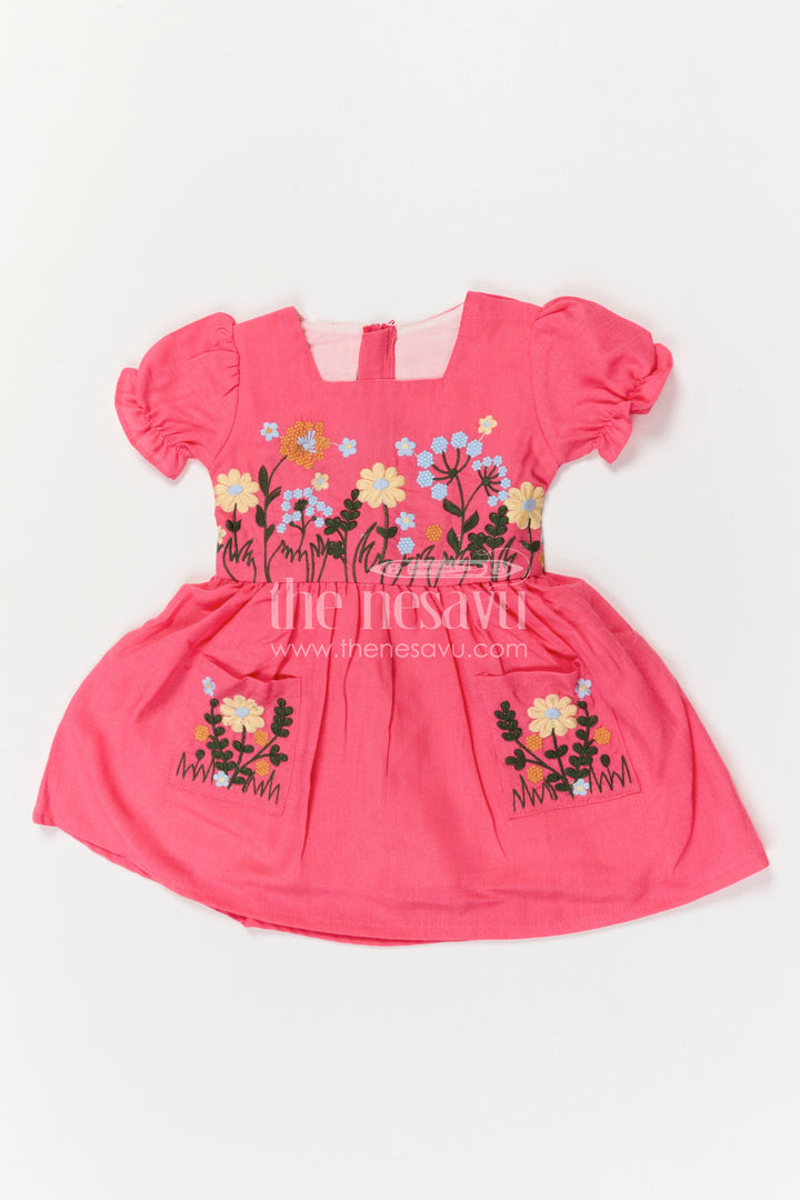The Nesavu Girls Cotton Frock Girls Cotton Frock for Birthday Celebrations and Playful Outings Nesavu Nesavu Girls Cotton Embroidered Frock For Birthday Parties And Playful Summer Outings