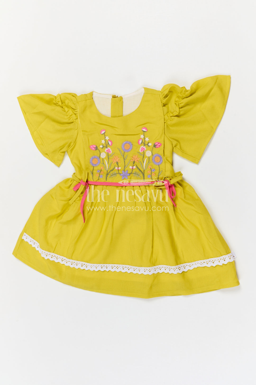 The Nesavu Girls Cotton Frock Girls Cotton Frock for Birthday Outings and Festive Summer Days Nesavu Nesavu Girls Cotton Embroidered Frock For Birthday Celebrations And Festive Summer Outings