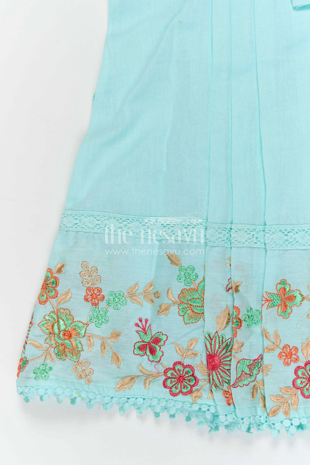 The Nesavu Girls Cotton Frock Girls Cotton Frock for Birthday Outings and Playful Twirl Moments Nesavu Nesavu Girls Cotton Embroidered Frock For Birthday Celebrations And Playful Twirl Moments