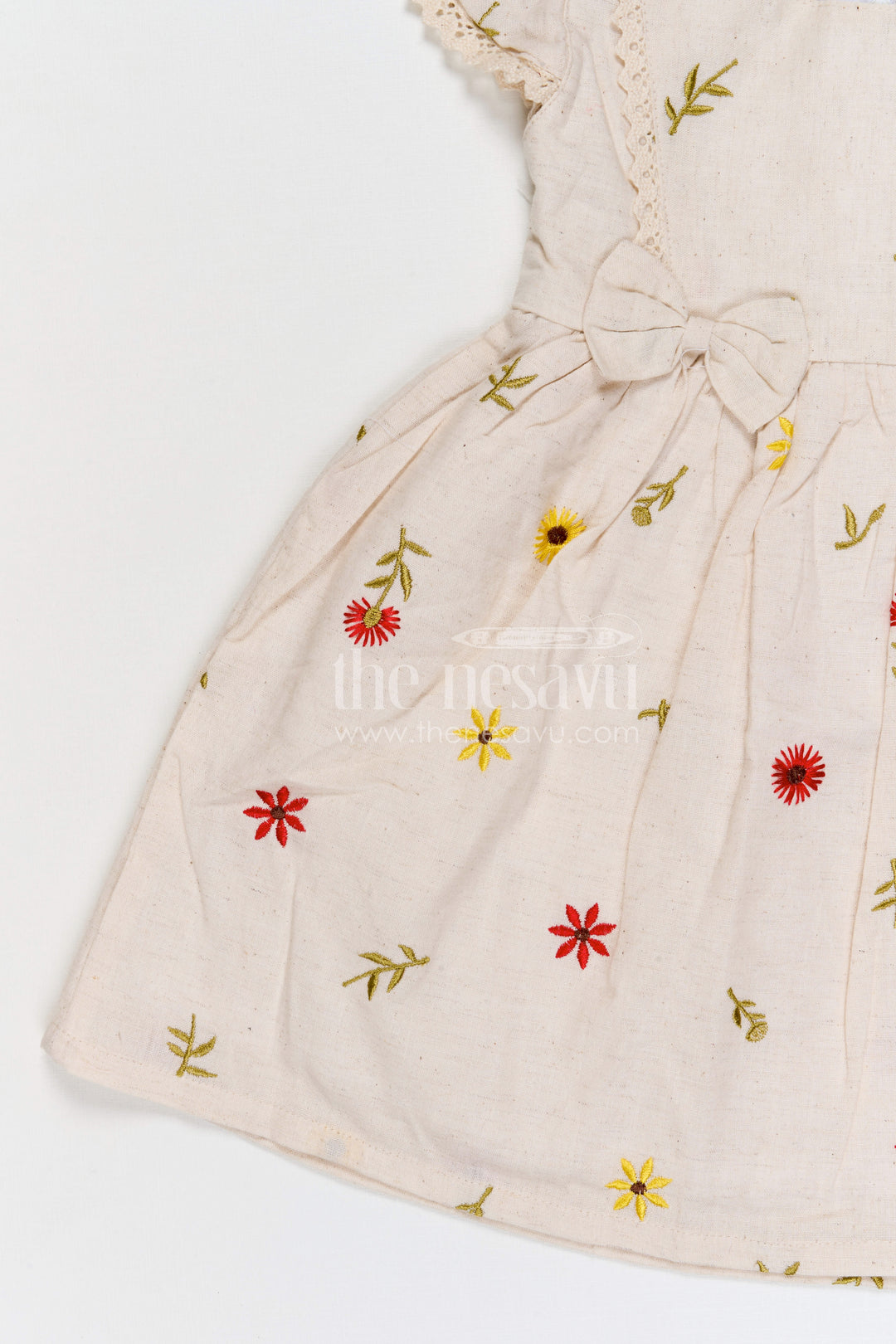 The Nesavu Girls Cotton Frock Girls Cotton Frock for Birthday Parties and Festive Gatherings Nesavu Nesavu girls cotton embroidered frock for birthday parties festive occasions and family celebrations