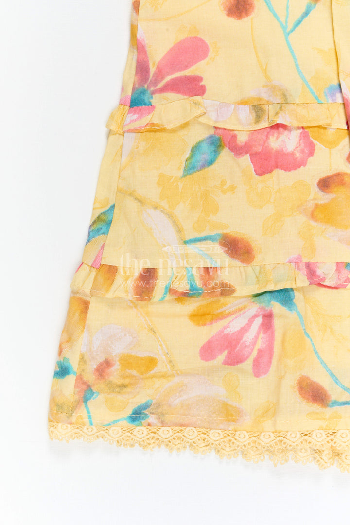 The Nesavu Girls Cotton Frock Girls Cotton Frock for Daily Wear and Travel Nesavu Nesavu Girls Cotton Frock With Digital Print For Daily Wear Sleeveless Casual Outfit For Kids